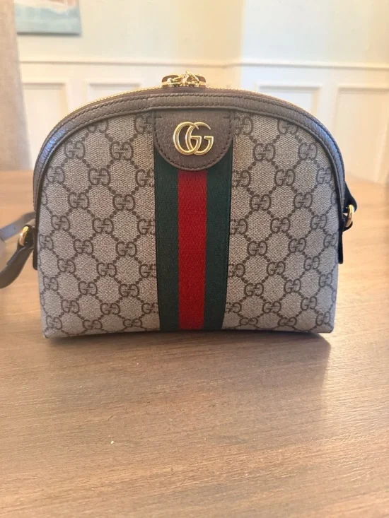 Authentic Gucci Ophidia Dome Small GG Supreme Web Stripe Crossbody - Picture 2 of 13